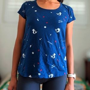 🧜‍♀️Disney Little Mermaid Ariel🧜‍♀️dark blue top embroidered